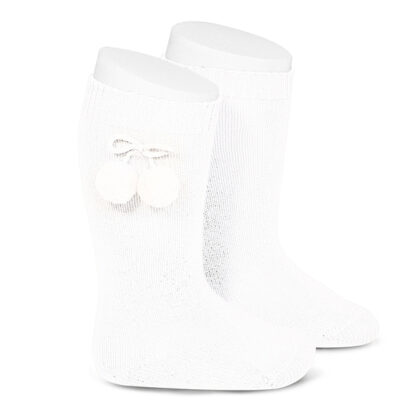 Calcetines Altos con borlas Blanco (200) Cóndor