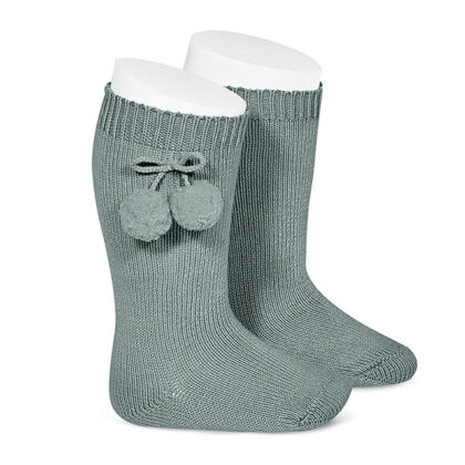 Calcetines Altos con borlas Verde seco (756) Cóndor