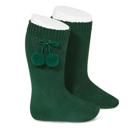 Calcetines Altos con borlas Verde Botella (780) Cóndor