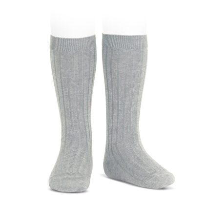 Calcetines altos básicos canalé Aluminio (221) Cóndor