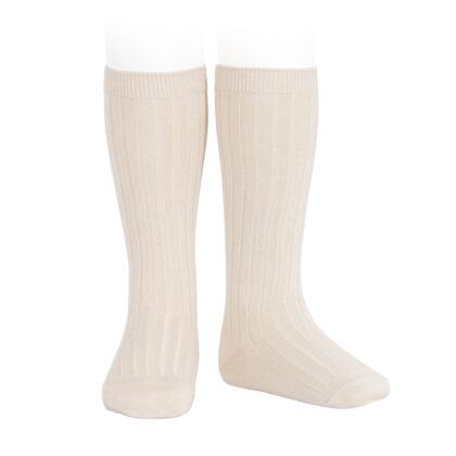 Calcetines altos básicos canalé Lino (304) Cóndor