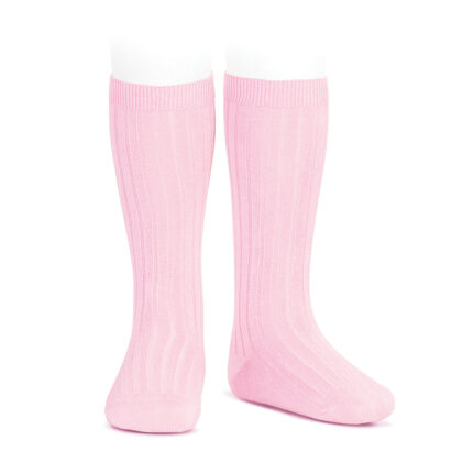 Calcetines altos básicos canalé Rosa (500) Cóndor