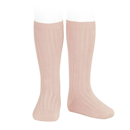 Calcetines altos básicos canalé Rosa empolvado (544) Cóndor