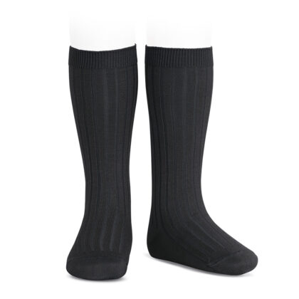 Calcetines altos básicos canalé Negro (900) Cóndor