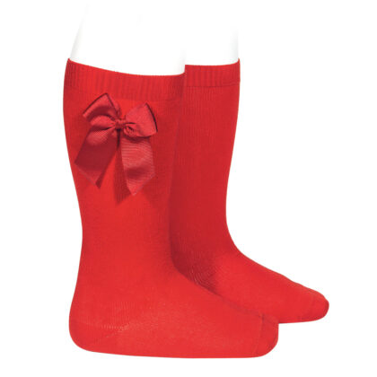 Calcetines altos algodón con lazo lateral Rojo (550) Cóndor