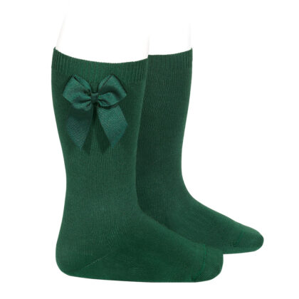 Calcetines altos algodón con lazo lateral Verde Botella (780) Cóndor