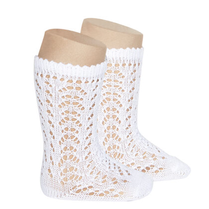 Calcetines altos algodón calado Blanco (200) Cóndor