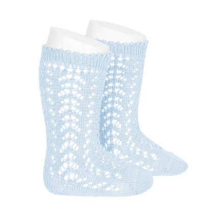 Calcetines altos algodón calado Azul Bebé (410) Cóndor