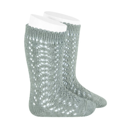 Calcetines altos algodón calado Verde seco (756) Cóndor