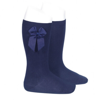 Calcetines altos punto liso con lazo de Marino (480) Cóndor