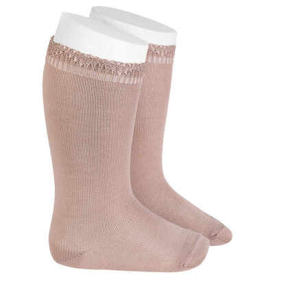 Calcetines altos bolillo calado Rosa Empolvado (544) Cóndor