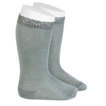 Calcetines altos bolillo calado Verde seco (756) Cóndor