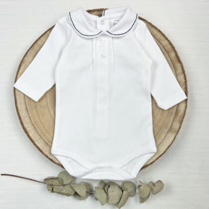 Body cuello bebé filo navy