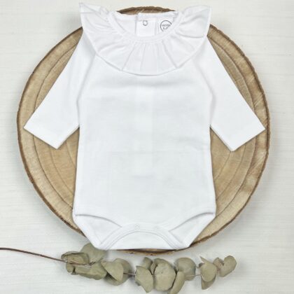 Body cuello volante batista blanco