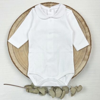 Body cuello bebé pique blanco