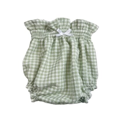 Culotte vichy verde empolvado