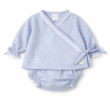 Conjunto Burano plumeti celeste