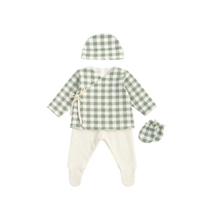 Conjunto new born vichy verde
